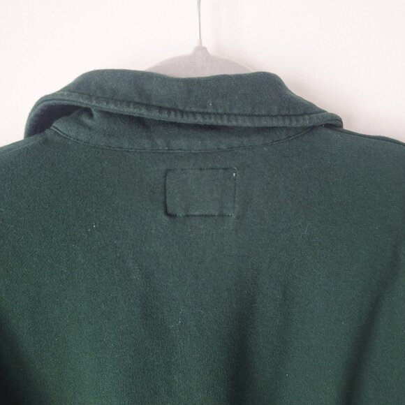 ROOTS Organic Original 1/4 Button Collar Sweatshirt - Varsity Green - Picture 5 of 8